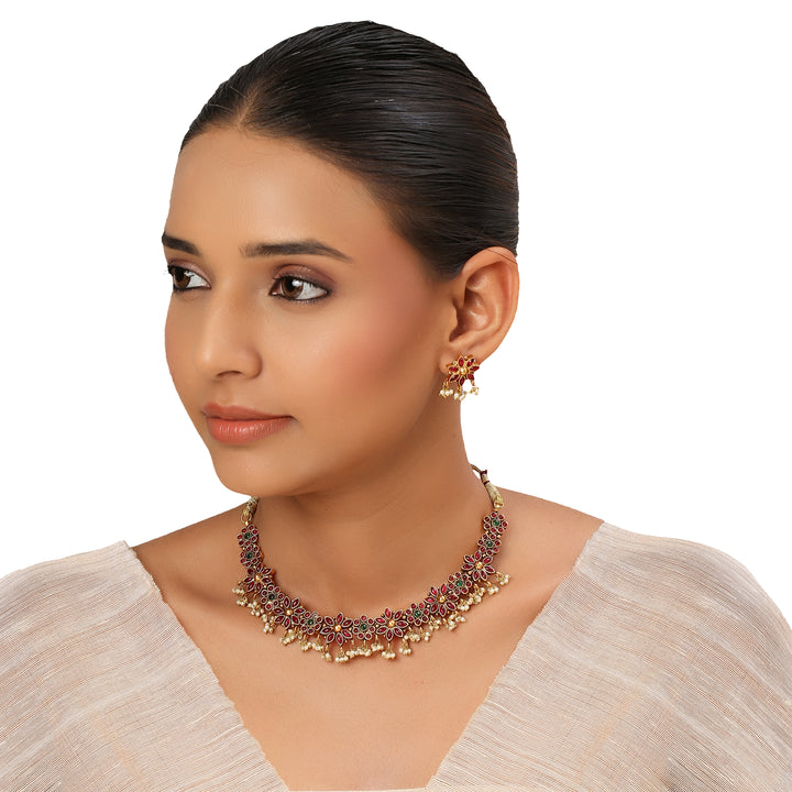 22k Gold Plated Kanchan Gauravi Necklace Set