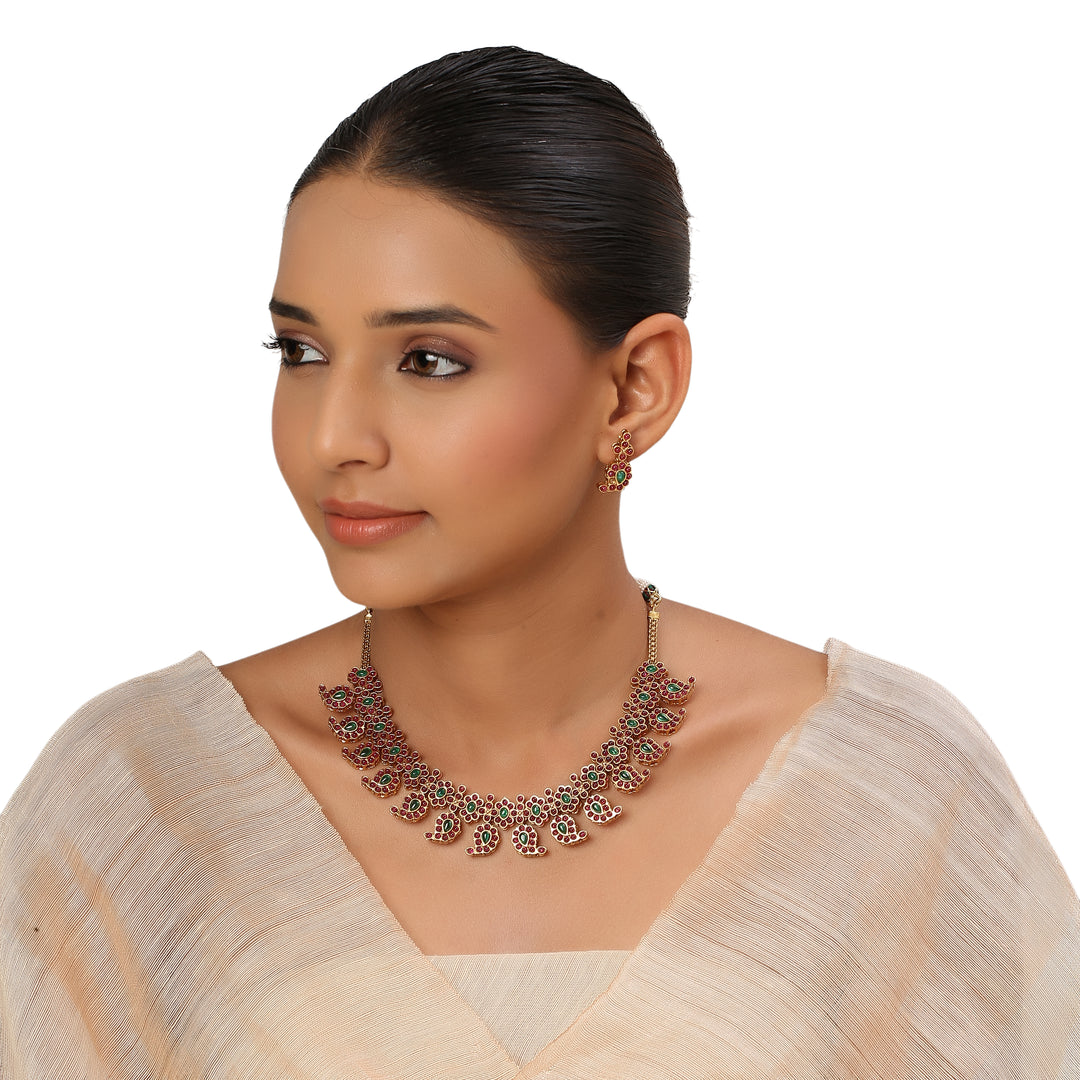 22k Gold Plated Kanchan Haripriya Necklace Set