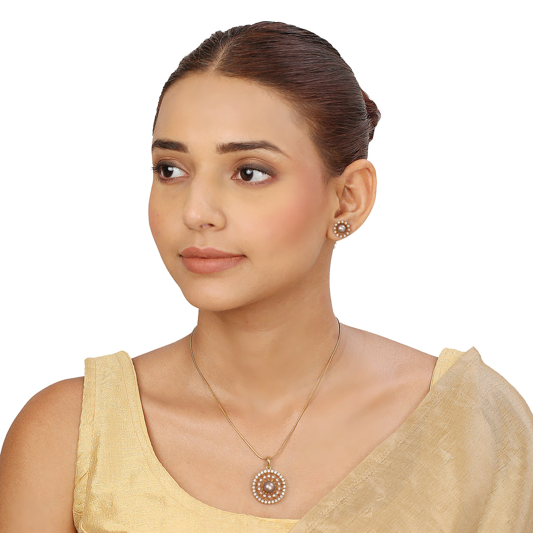 22k Gold Plated Sampada Kalasakhi Pendant set