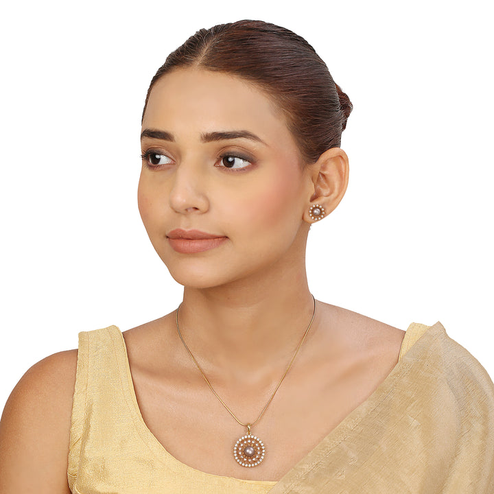 22k Gold Plated Sampada Kalasakhi Pendant set