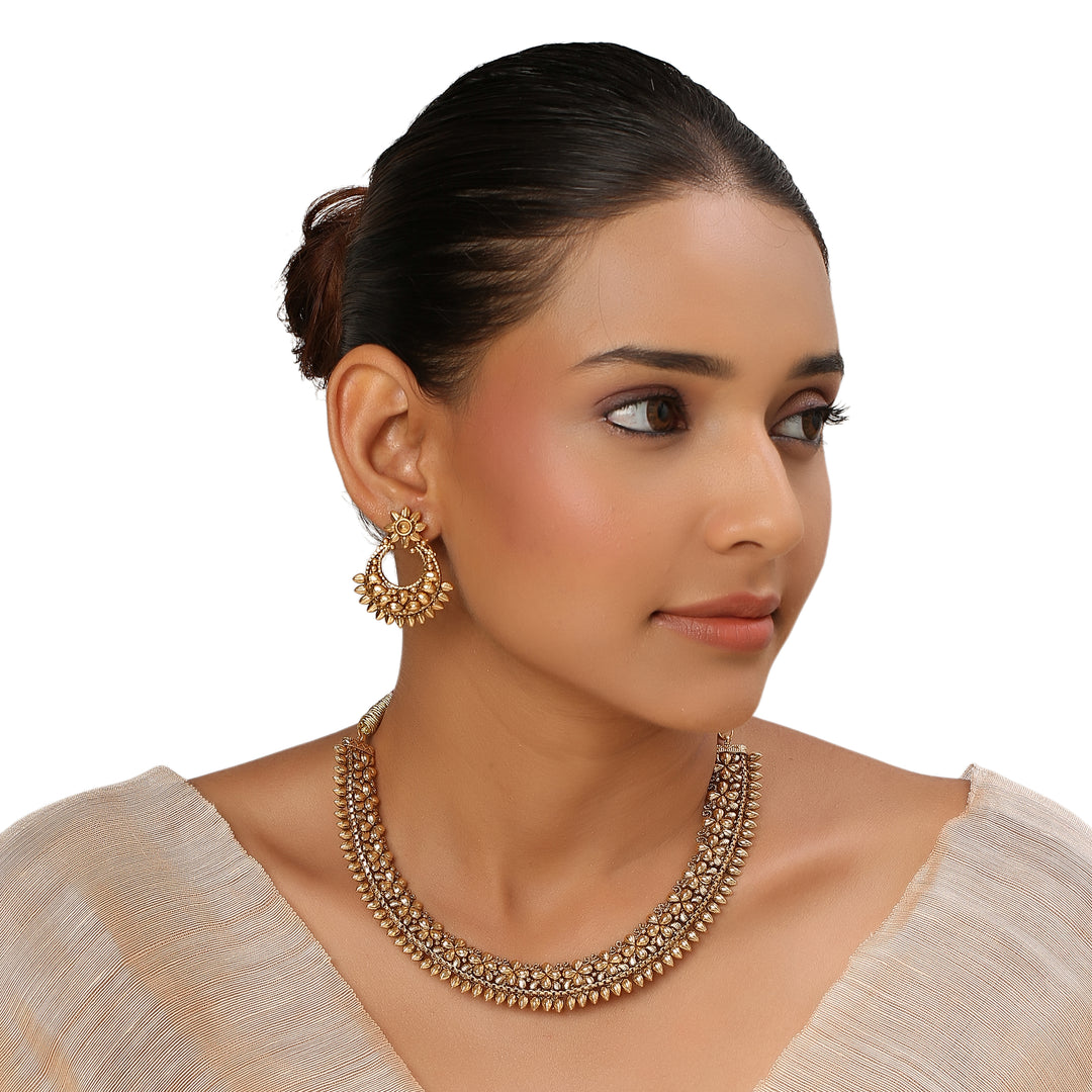 22k Gold Plated Kanchan Indrani Necklace Set