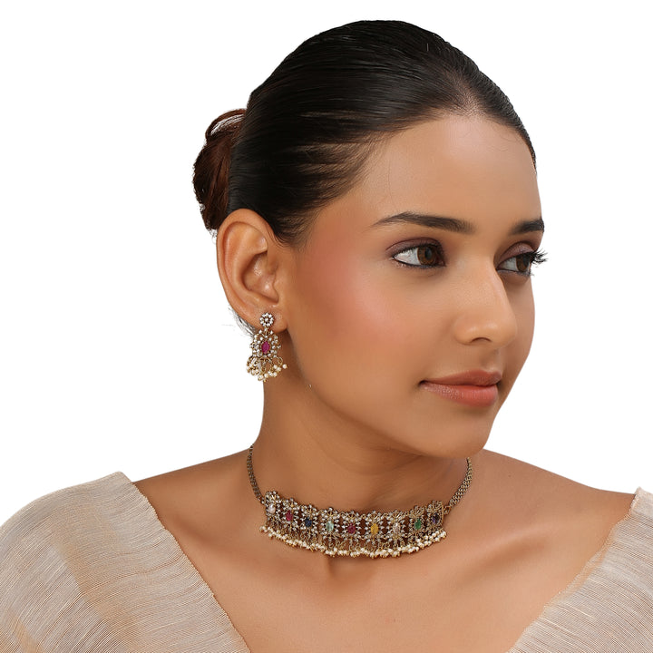 22k Gold Plated Kanchan Ishani Choker Set