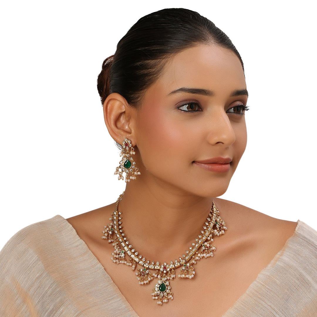 22k Gold Plated Kanchan Jagruti Necklace Set