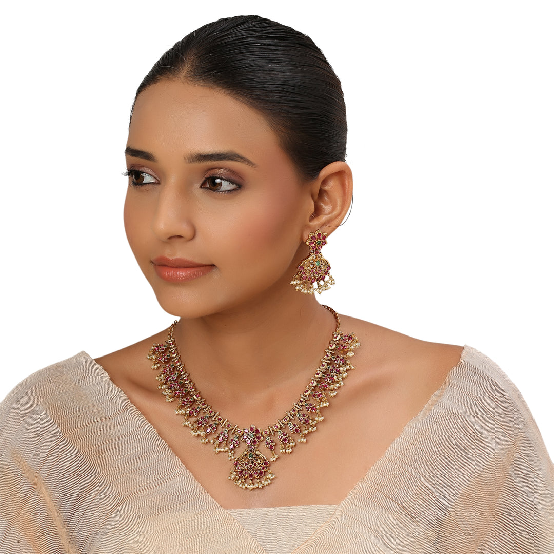 22k Gold Plated Kanchan Jayashree Necklace Set
