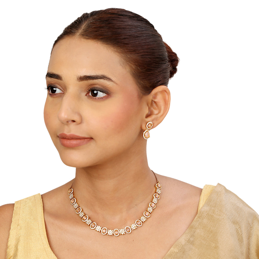 22k Gold Plated Sampada Kusumita Necklace set
