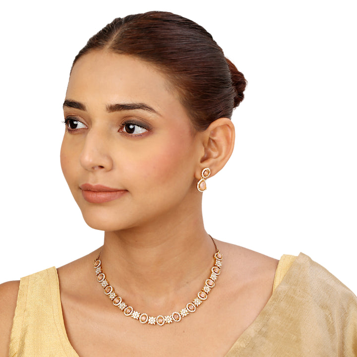 22k Gold Plated Sampada Kusumita Necklace set