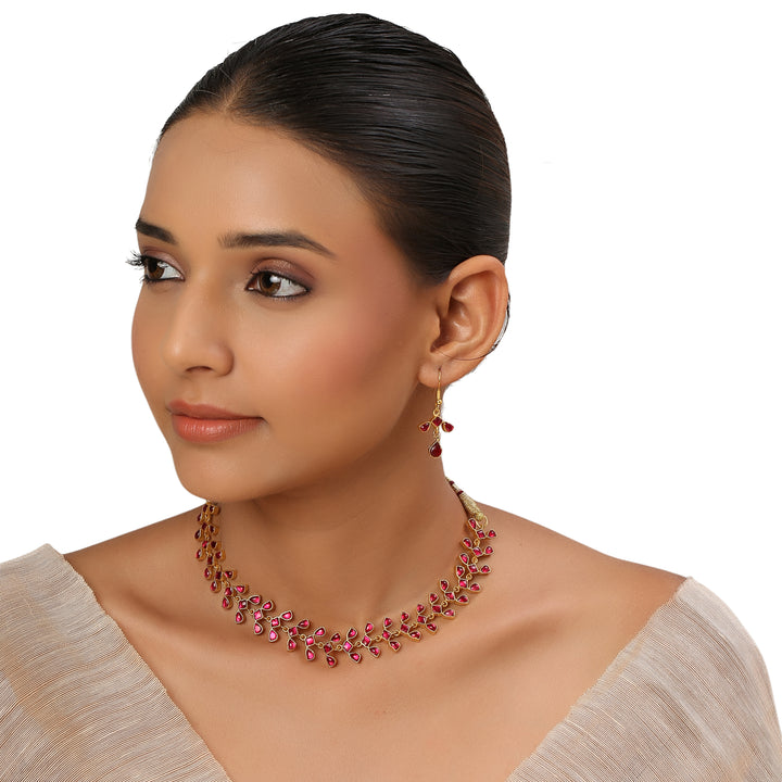 22k Gold Plated Kanchan Kalyani Necklace Set