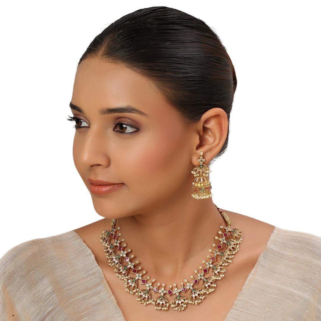 22k Gold Plated Kanchan Kanchali Necklace Set