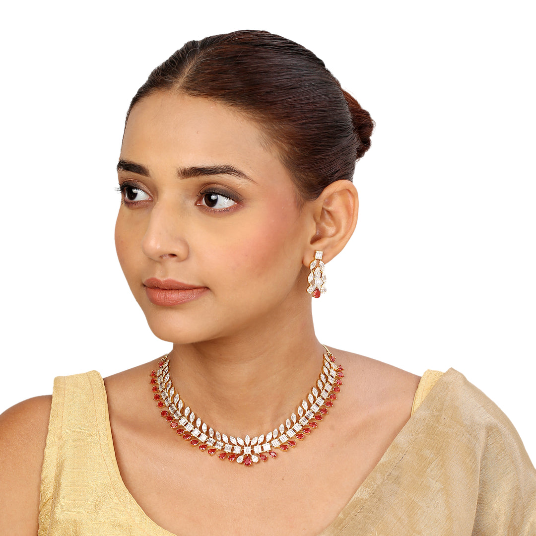 22k Gold Plated Sampada Madhukari Necklace set