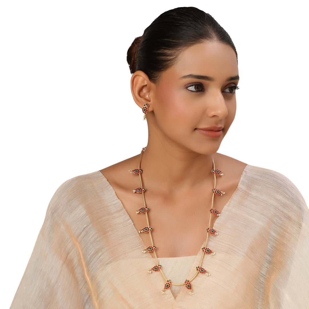 22k Gold Plated Kanchan Anupama Necklace Set