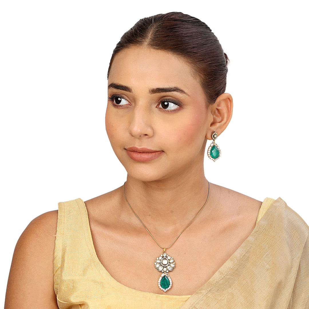 22k Gold Plated Sampada Manikarnika Pendant set