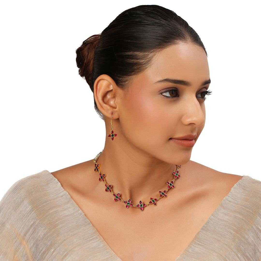 22k Gold Plated Kanchan Madhushree Necklace Set