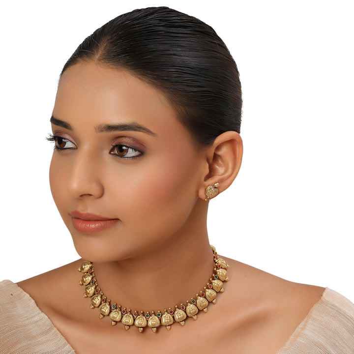 22k Gold Plated Kanchan Mahadevi Necklace Set