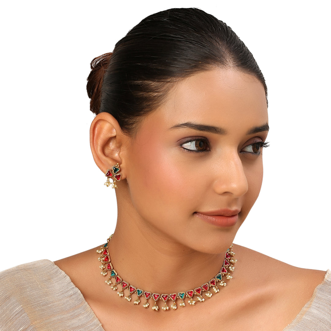 22k Gold Plated Kanchan Nageshwari Necklace Set