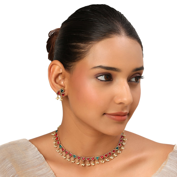 22k Gold Plated Kanchan Nageshwari Necklace Set