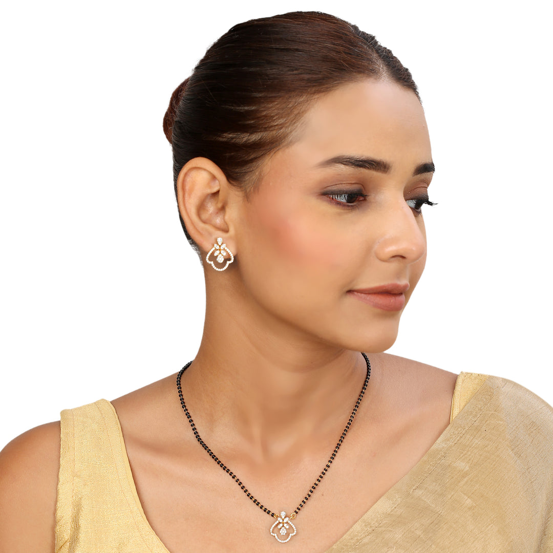 22k Gold Plated Sampada Tejaswini Mangalsutra Set