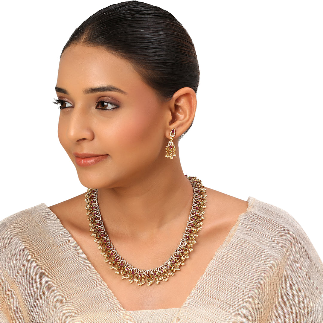 22k Gold Plated Kanchan Neelima Necklace Set