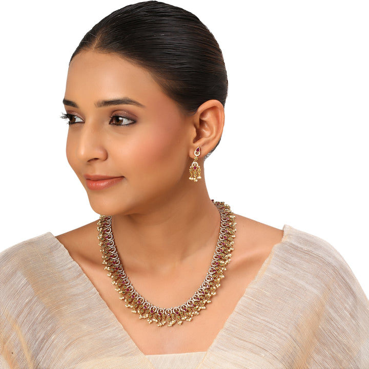 22k Gold Plated Kanchan Neelima Necklace Set