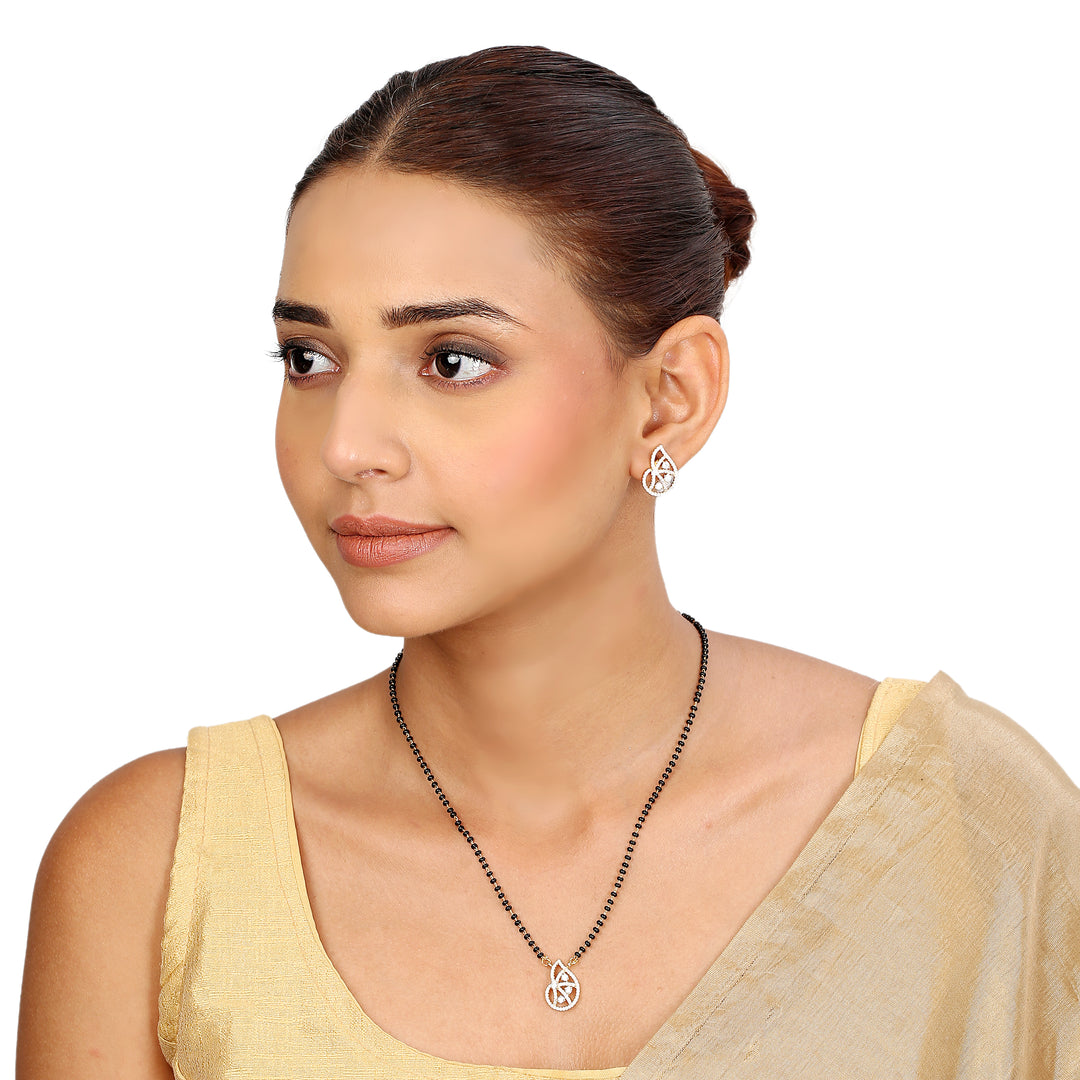 22k Gold Plated Sampada Vagdevi Mangalsutra Set