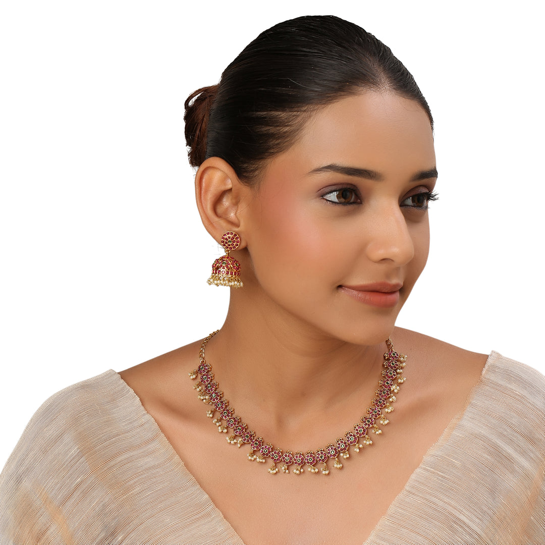 22k Gold Plated Kanchan Parameshwari Necklace Set