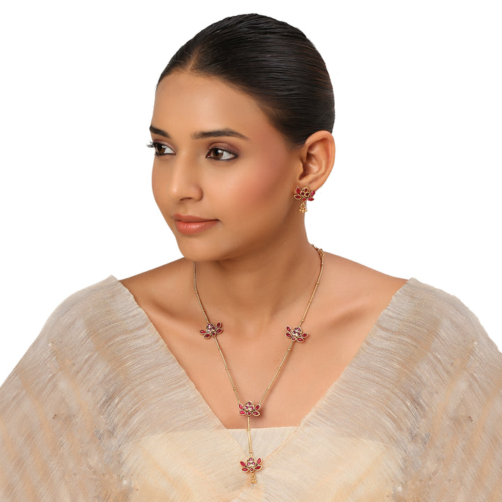 22k Gold Plated Kanchan Prabhadevi Necklace Set