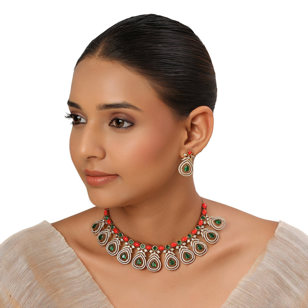 22k Gold Plated Kanchan Pramila Necklace Set