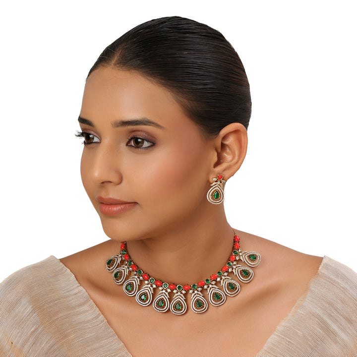 22k Gold Plated Kanchan Pramila Necklace Set