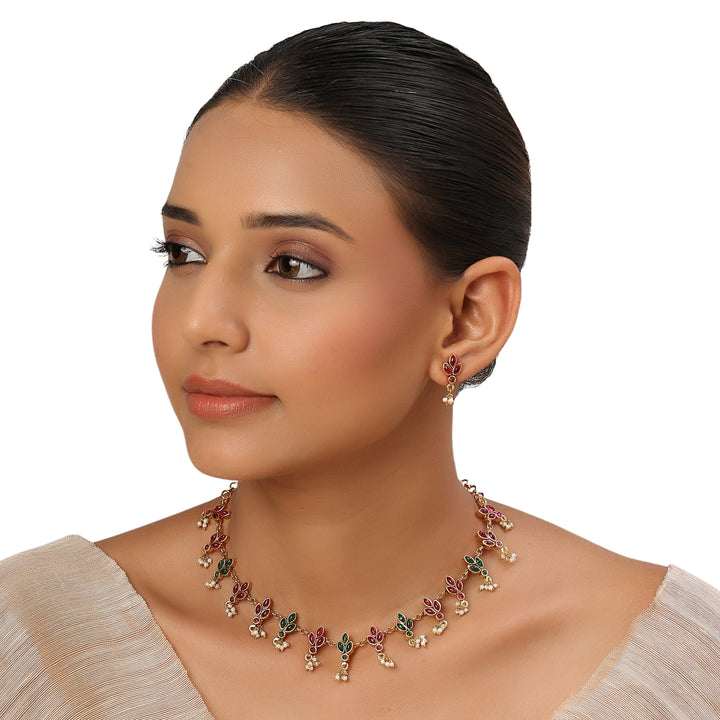 22k Gold Plated Kanchan Priyadarshini Necklace Set
