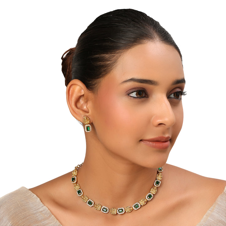 22k Gold Plated Kanchan Rohini Necklace Set