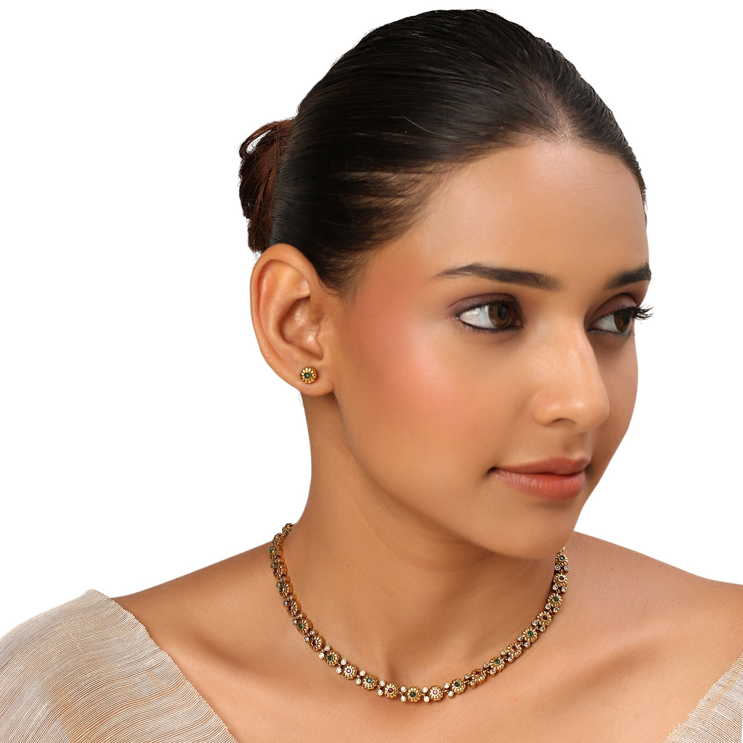 22k Gold Plated Kanchan Shantidevi Necklace Set