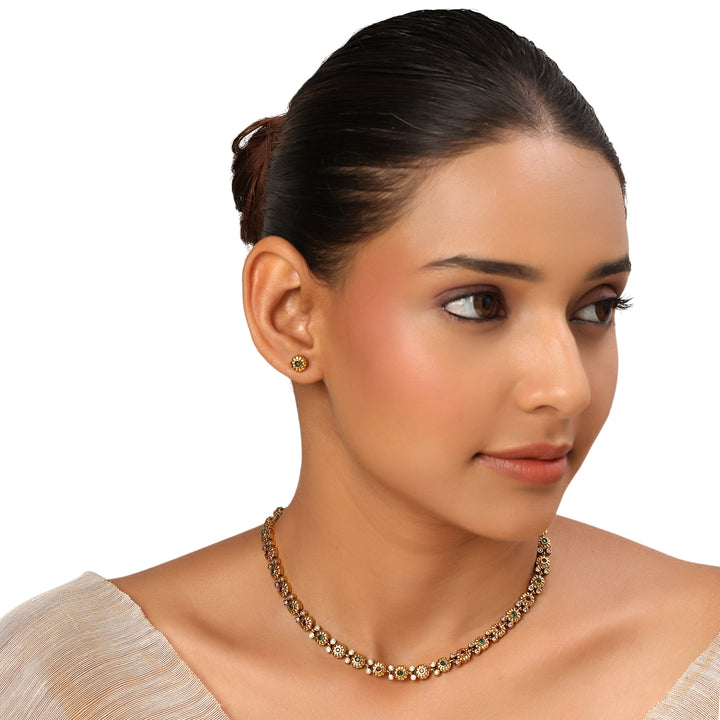 22k Gold Plated Kanchan Shantidevi Necklace Set