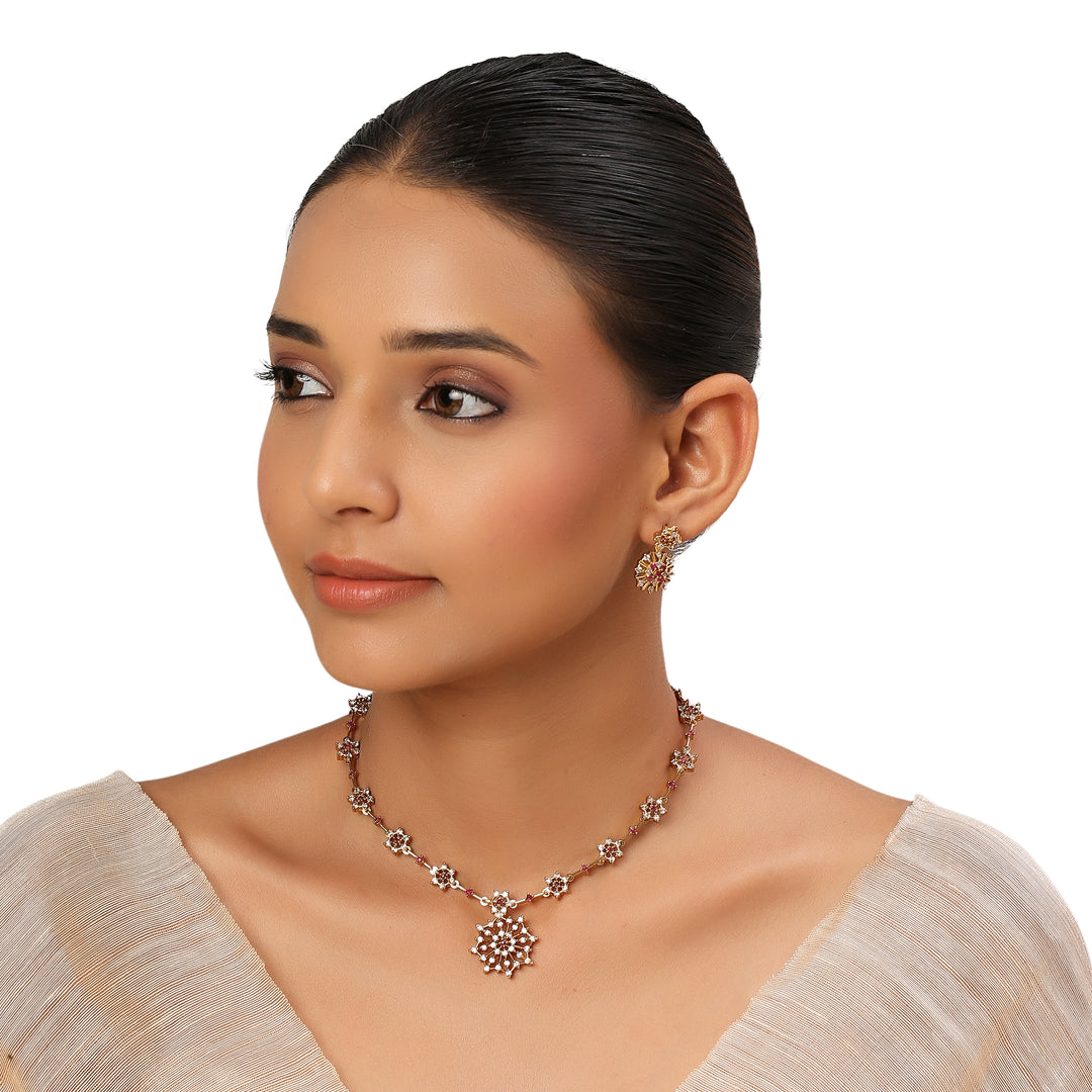 22k Gold Plated Kanchan Taravali Necklace Set
