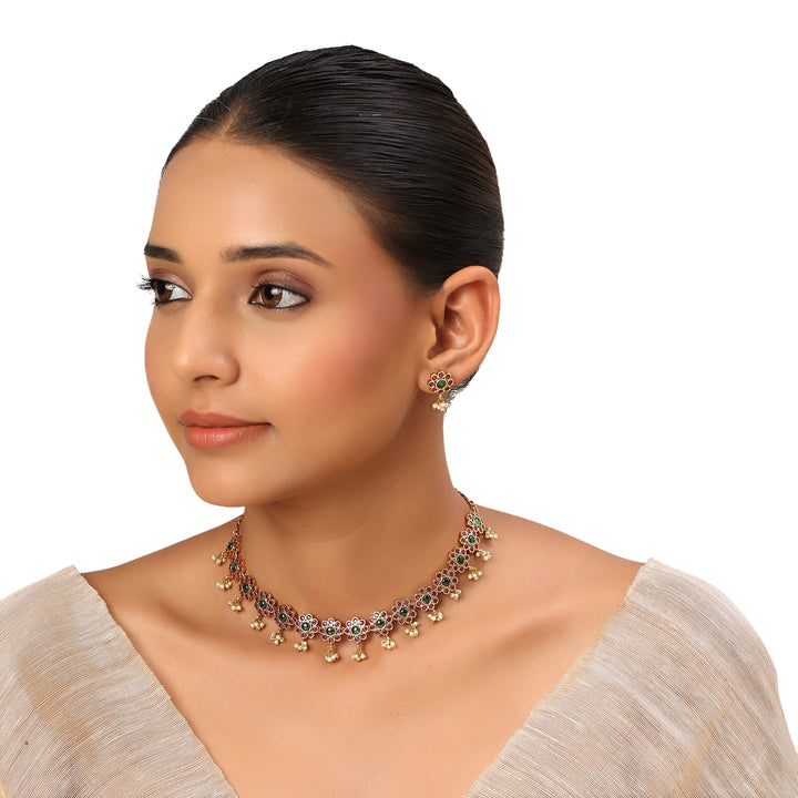 22k Gold Plated Kanchan Uma Necklace Set
