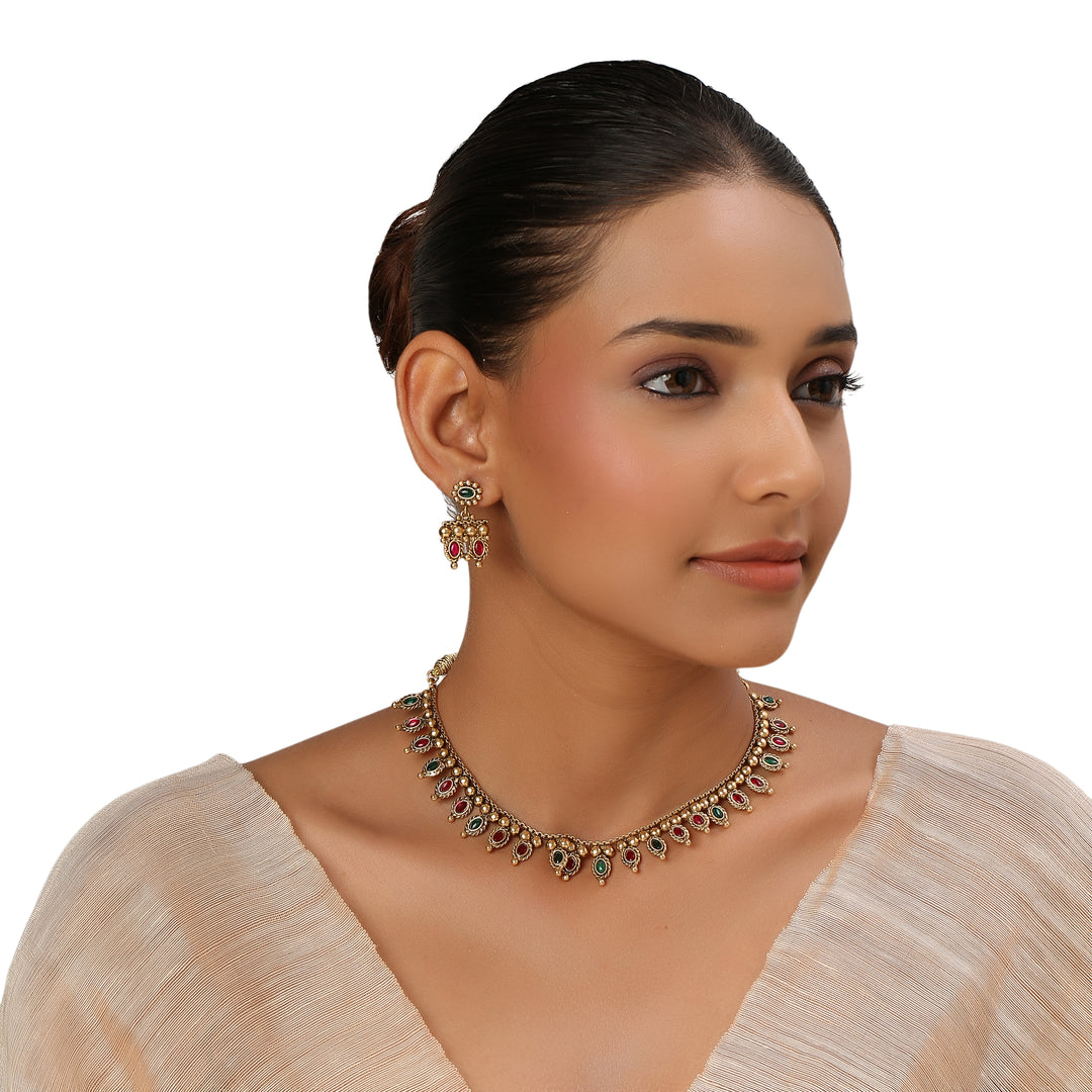22k Gold Plated Kanchan Bhanupriya Necklace Set