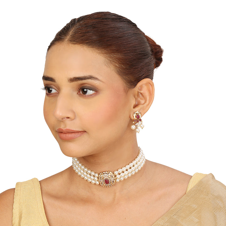 22k Gold Plated Sampada Hemakshi Choker set