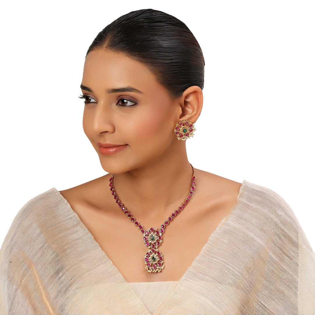 22k Gold Plated Kanchan Chandana Necklace Set