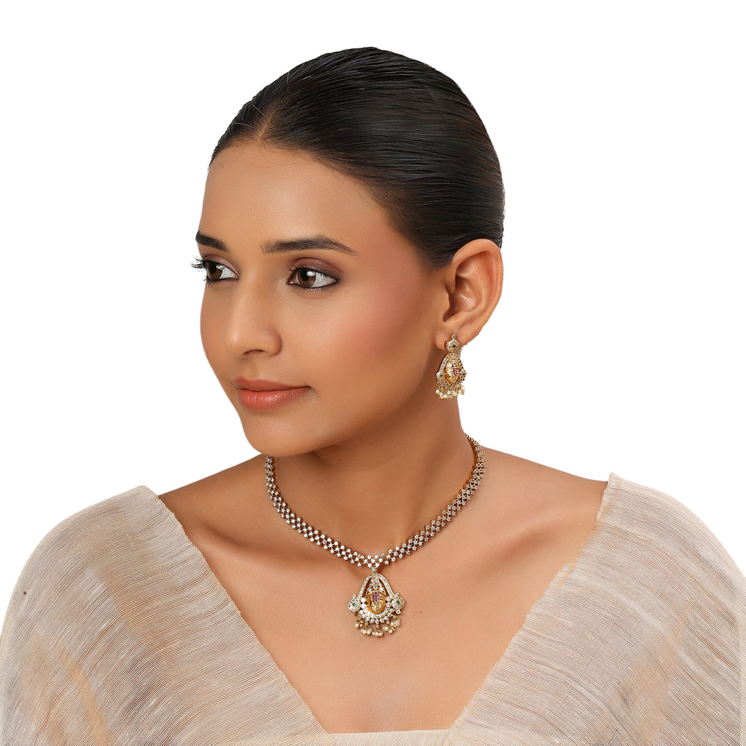 22k Gold Plated Kanchan Chitra Necklace Set