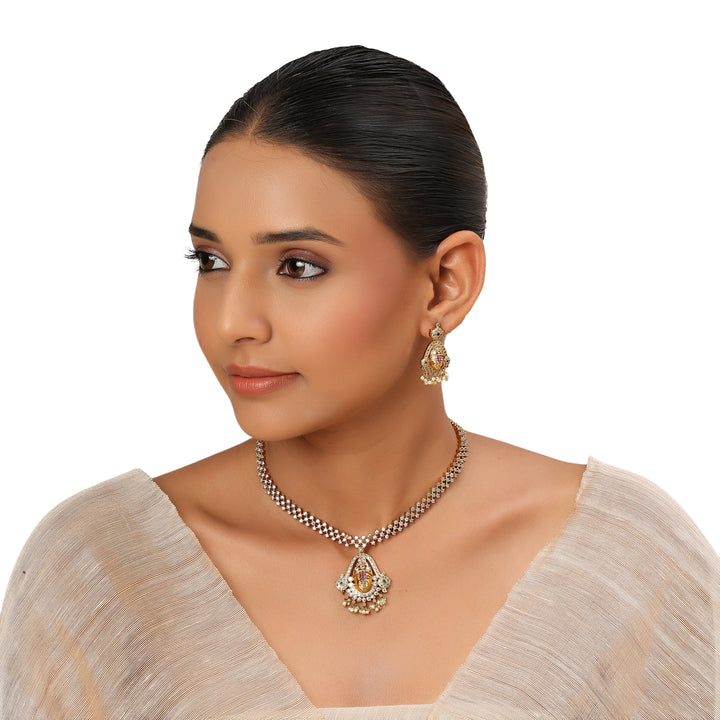 22k Gold Plated Kanchan Chitra Necklace Set