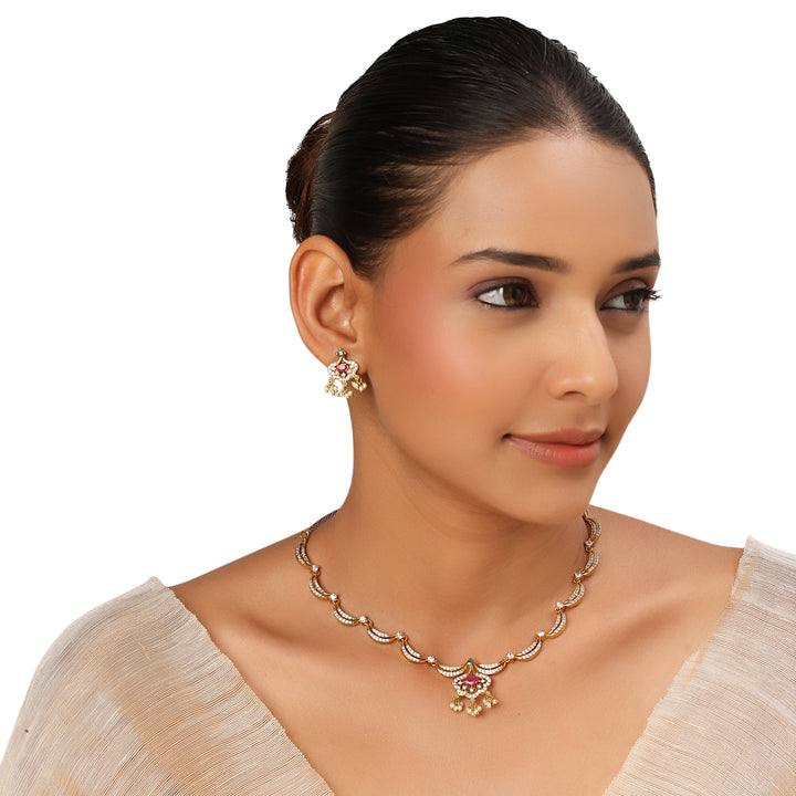 22k Gold Plated Kanchan Devashree Necklace Set
