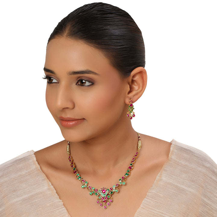 22k Gold Plated Kanchan Dhanvi Necklace Set