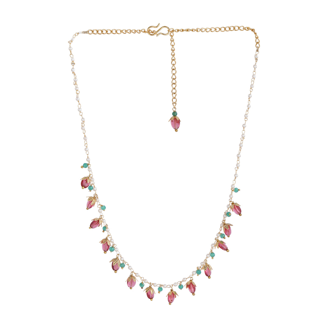 22k Gold Plated Gulabi Bhavika Necklace Set
