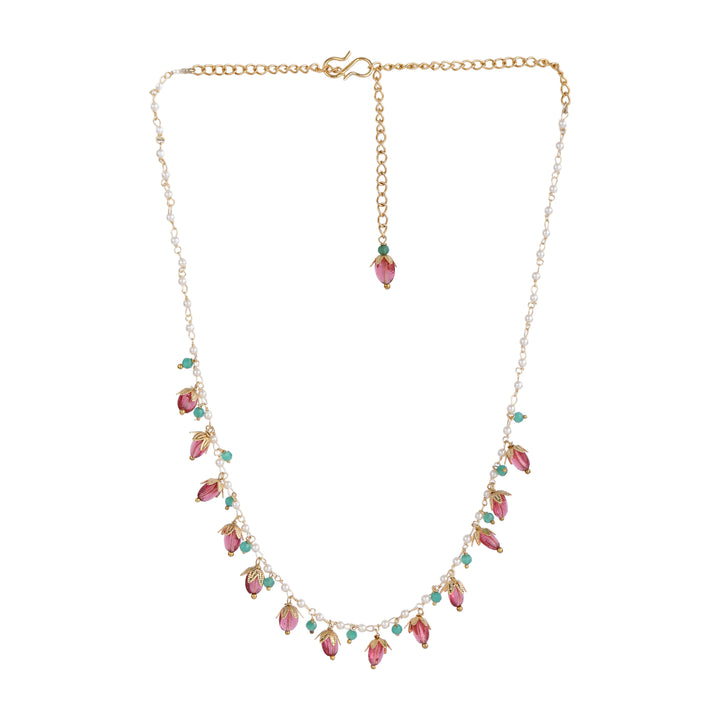 22k Gold Plated Gulabi Bhavika Necklace Set