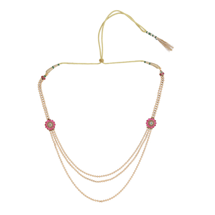 22k Gold Plated Kanchan Navaratna Necklace Set