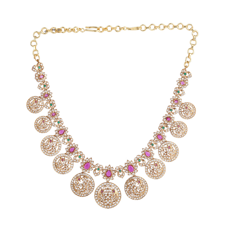 22k Gold Plated Kanchan Ratnamala Necklace Set