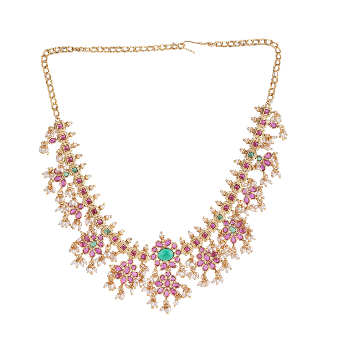 22k Gold Plated Kanchan Satyavati Necklace Set
