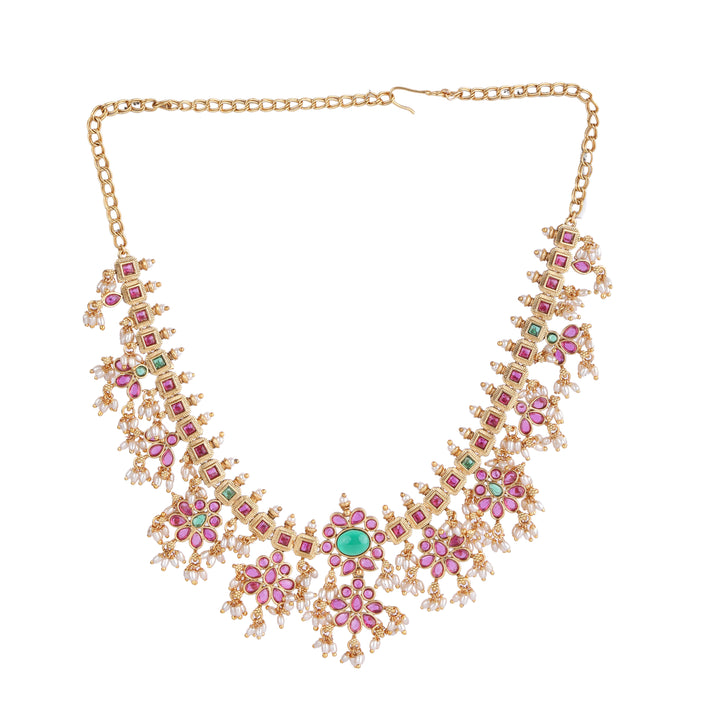 22k Gold Plated Kanchan Satyavati Necklace Set