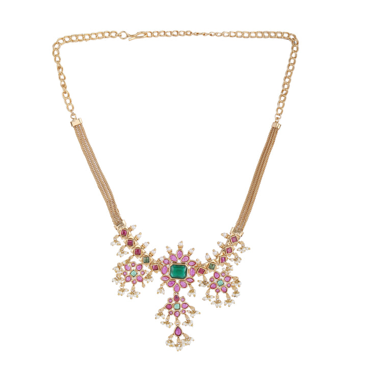22k Gold Plated Kanchan Sharada Necklace Set