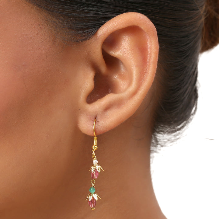 22k Gold Plated Gulabi Bhavika Necklace Set