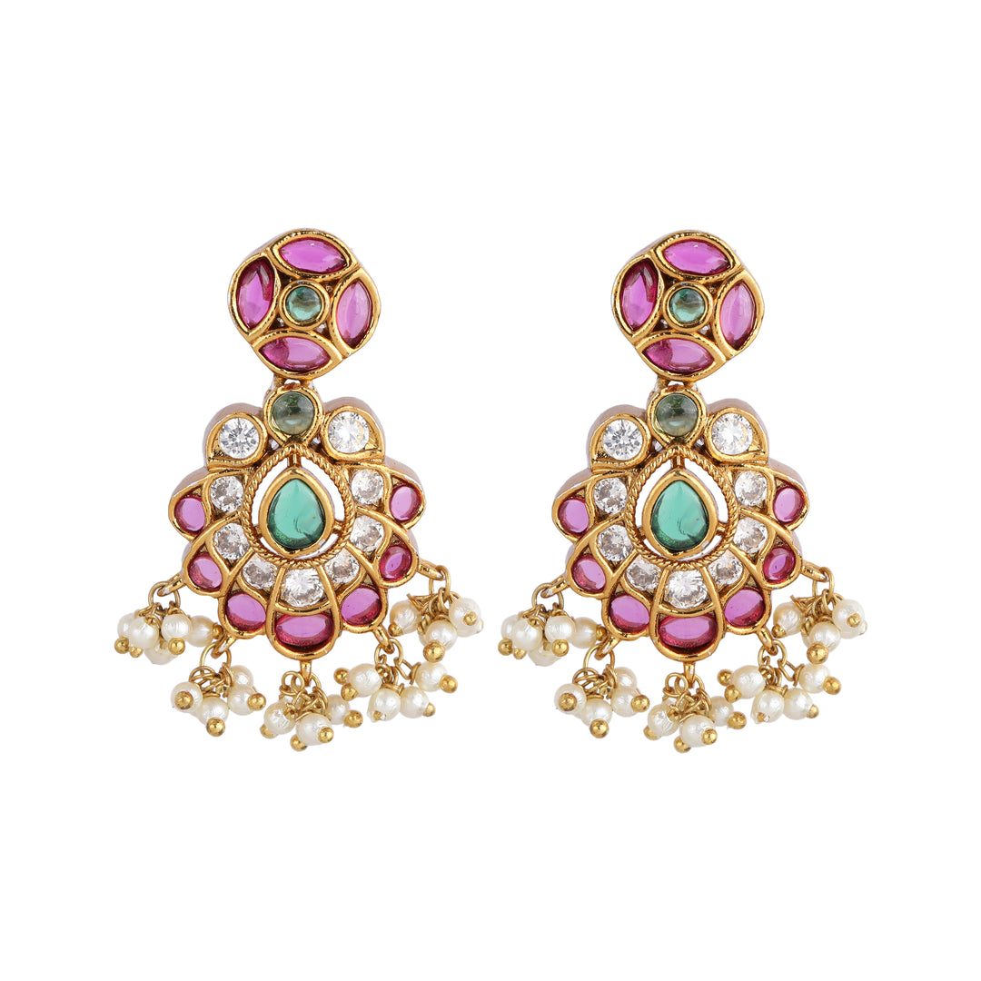 22k Gold Plated Kanchan Karishma Necklace Set