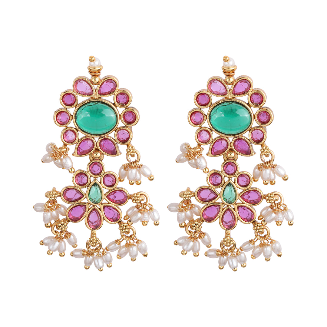 22k Gold Plated Kanchan Satyavati Necklace Set